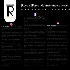 REVOIR PARIS Instrucciones de mantenimiento