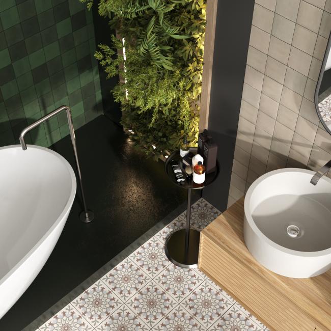 LA MADELEINE CLEA 20X20 - ATELIER EMERAUDE & TAUPE 10X10 MAT